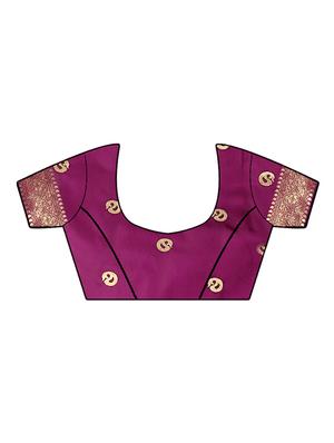 jacquard banarasi saree with blouse - 17653776 - Standard Image - 3