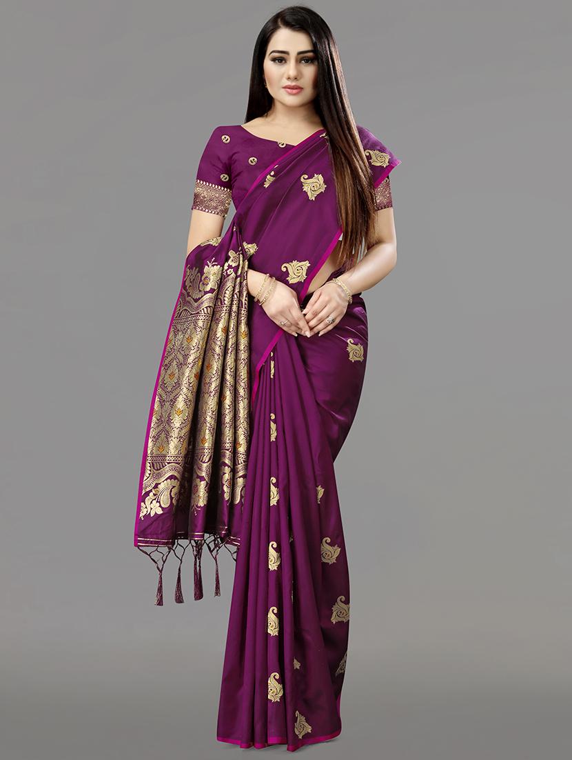jacquard banarasi saree with blouse - 17653776 - Zoom Image - 1