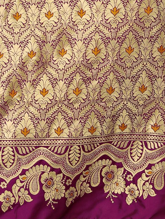 jacquard banarasi saree with blouse - 17653776 - Zoom Image - 4