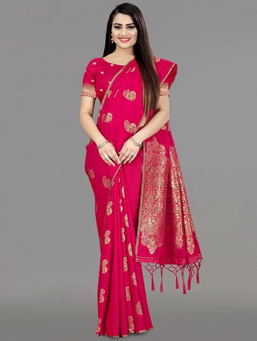 jacquard banarasi saree with blouse - 17653790 - Standard Image - 1