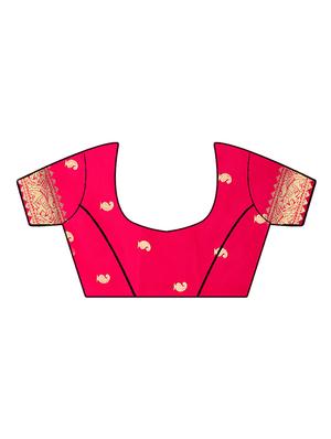 jacquard banarasi saree with blouse - 17653790 - Standard Image - 3
