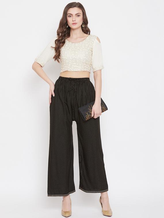 black rayon palazzos - 17653822 - Zoom Image - 4