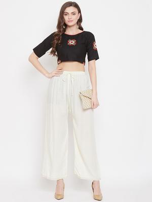 high rise relaxed fit palazzo - 17653825 - Standard Image - 4