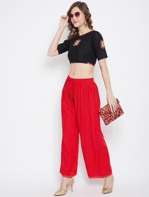 high rise relaxed fit palazzo - 17653826 - Standard Image - 4