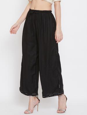 black rayon palazzos - 17653847 - Standard Image - 2