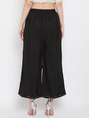 black rayon palazzos - 17653847 - Standard Image - 3