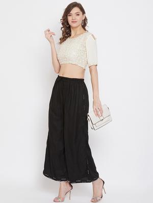 black rayon palazzos - 17653847 - Standard Image - 4