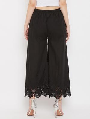 black cotton palazzos - 17653850 - Standard Image - 3