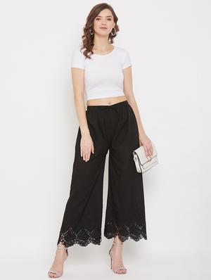 black cotton palazzos - 17653850 - Standard Image - 4