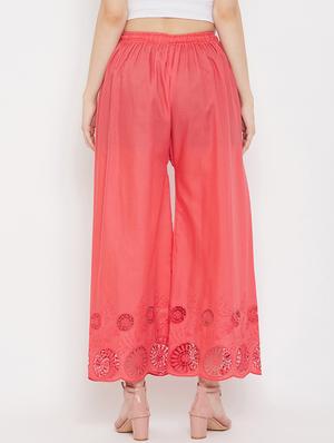 peach cotton palazzos - 17653852 - Standard Image - 3