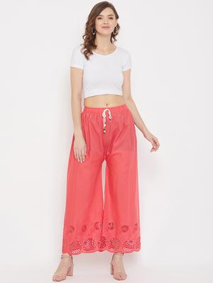 peach cotton palazzos - 17653852 - Standard Image - 4
