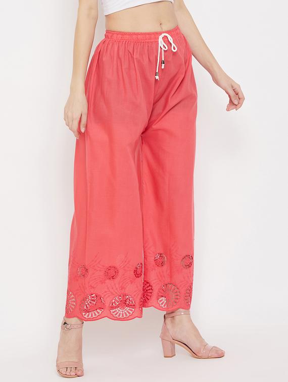 peach cotton palazzos - 17653852 - Zoom Image - 2