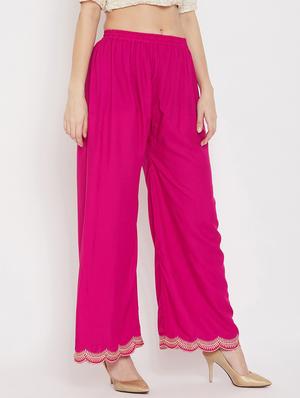 pink rayon palazzos - 17653855 - Standard Image - 2
