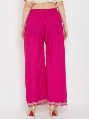 pink rayon palazzos - 17653855 - Standard Image - 3