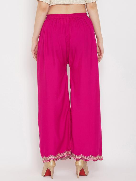 pink rayon palazzos - 17653855 - Zoom Image - 3