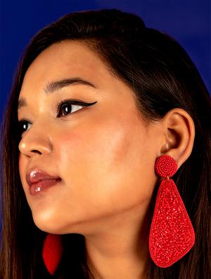 red handcrafted drop earring - 17653887 - Standard Image - 2