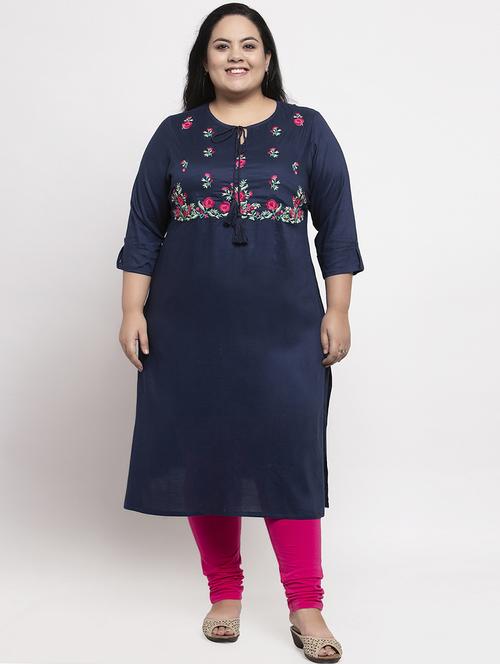 embroidered straight kurta - 17653932 - Standard Image - 1