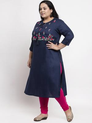 embroidered straight kurta - 17653932 - Standard Image - 2