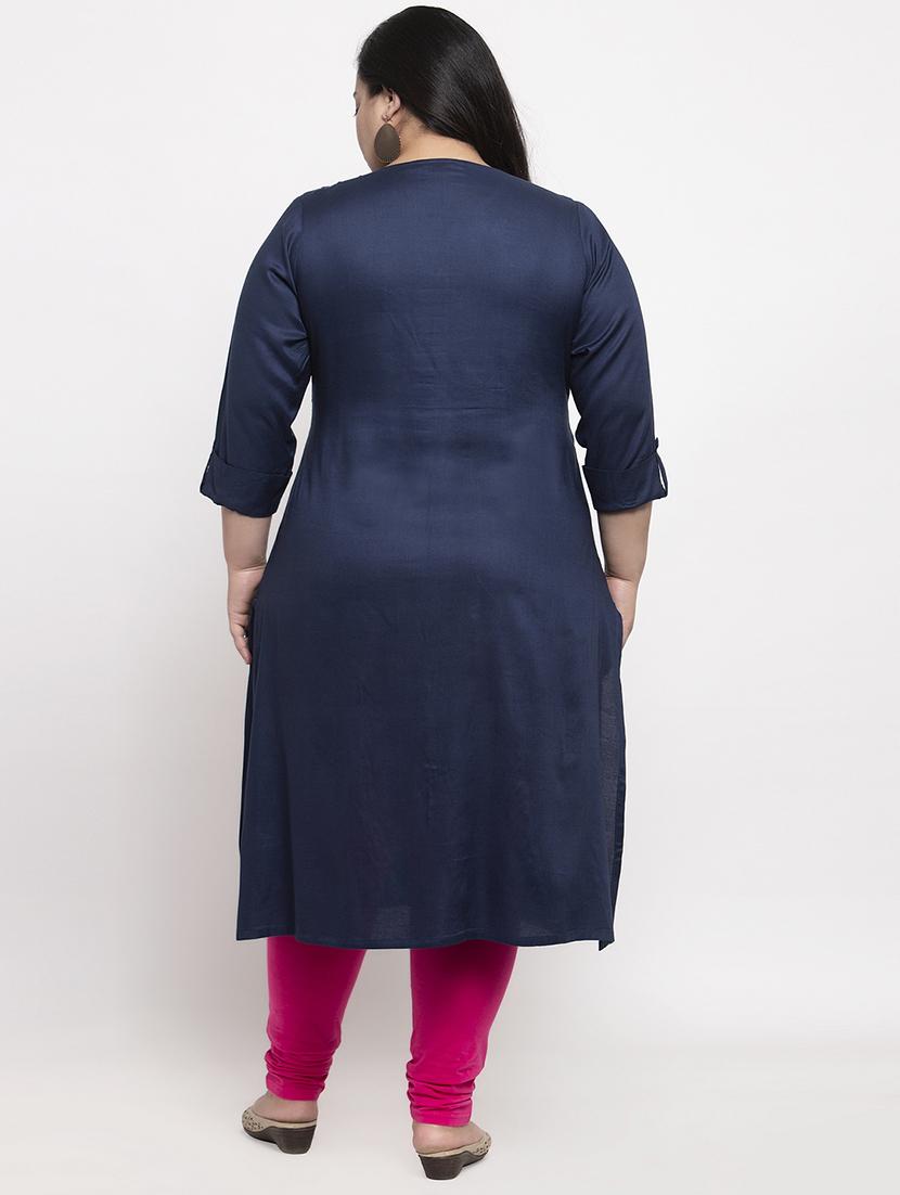 embroidered straight kurta - 17653932 - Zoom Image - 3