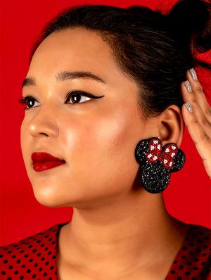 black handcrafted drop earring - 17653941 - Standard Image - 2