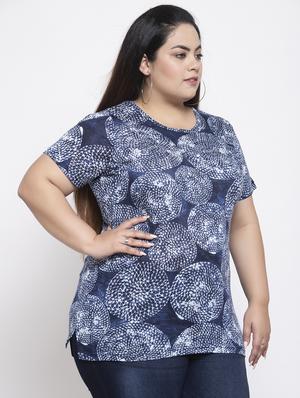 round neck printed plus tee - 17653964 - Standard Image - 2