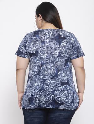 round neck printed plus tee - 17653964 - Standard Image - 3