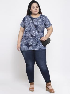round neck printed plus tee - 17653964 - Standard Image - 4