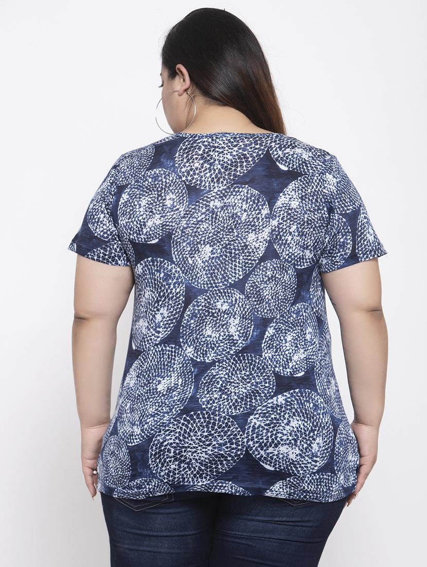 round neck printed plus tee - 17653964 - Zoom Image - 3