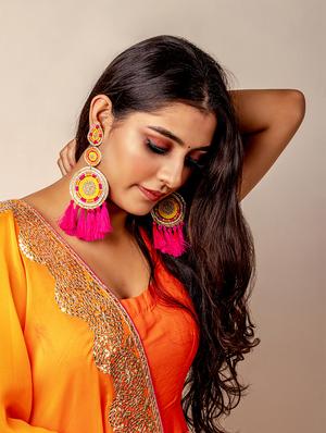 multi colored handcrafted drop earring - 17654990 - Standard Image - 2