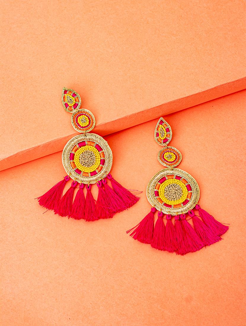 multi colored handcrafted drop earring - 17654990 - Zoom Image - 1