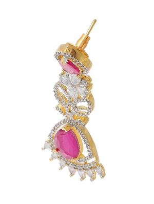 pink brass drop earring - 17655046 - Standard Image - 3