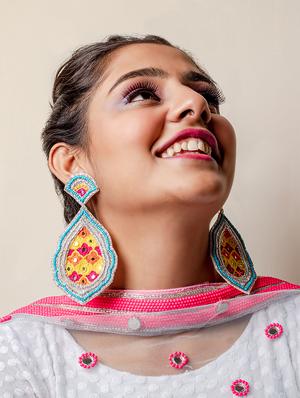 multi colored handcrafted drop earring - 17655049 - Standard Image - 2