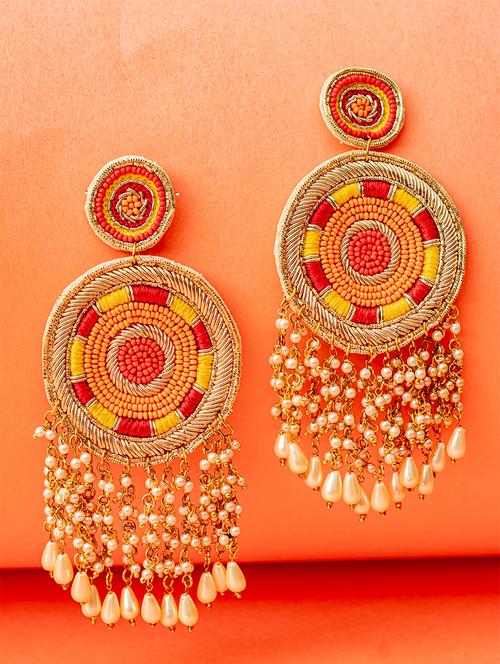 multi colored handcrafted drop earring - 17655057 - Standard Image - 1