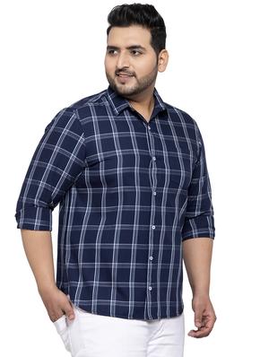plus blue checkered casual shirt - 17655147 - Standard Image - 2