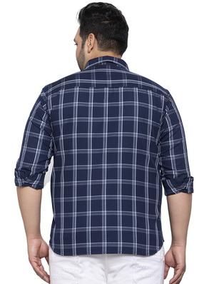 plus blue checkered casual shirt - 17655147 - Standard Image - 3