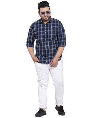 plus blue checkered casual shirt - 17655147 - Standard Image - 4