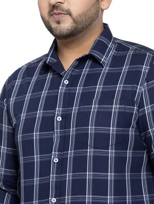 plus blue checkered casual shirt - 17655147 - Standard Image - 5