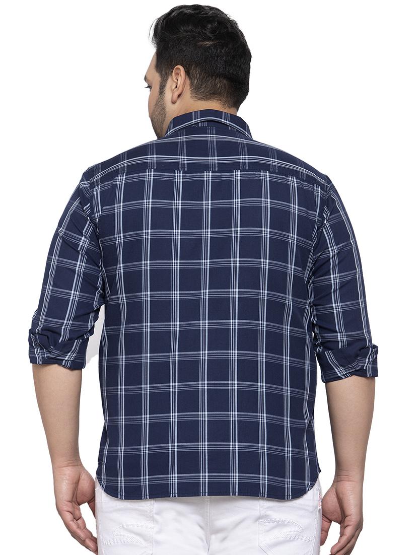 plus blue checkered casual shirt - 17655147 - Zoom Image - 3