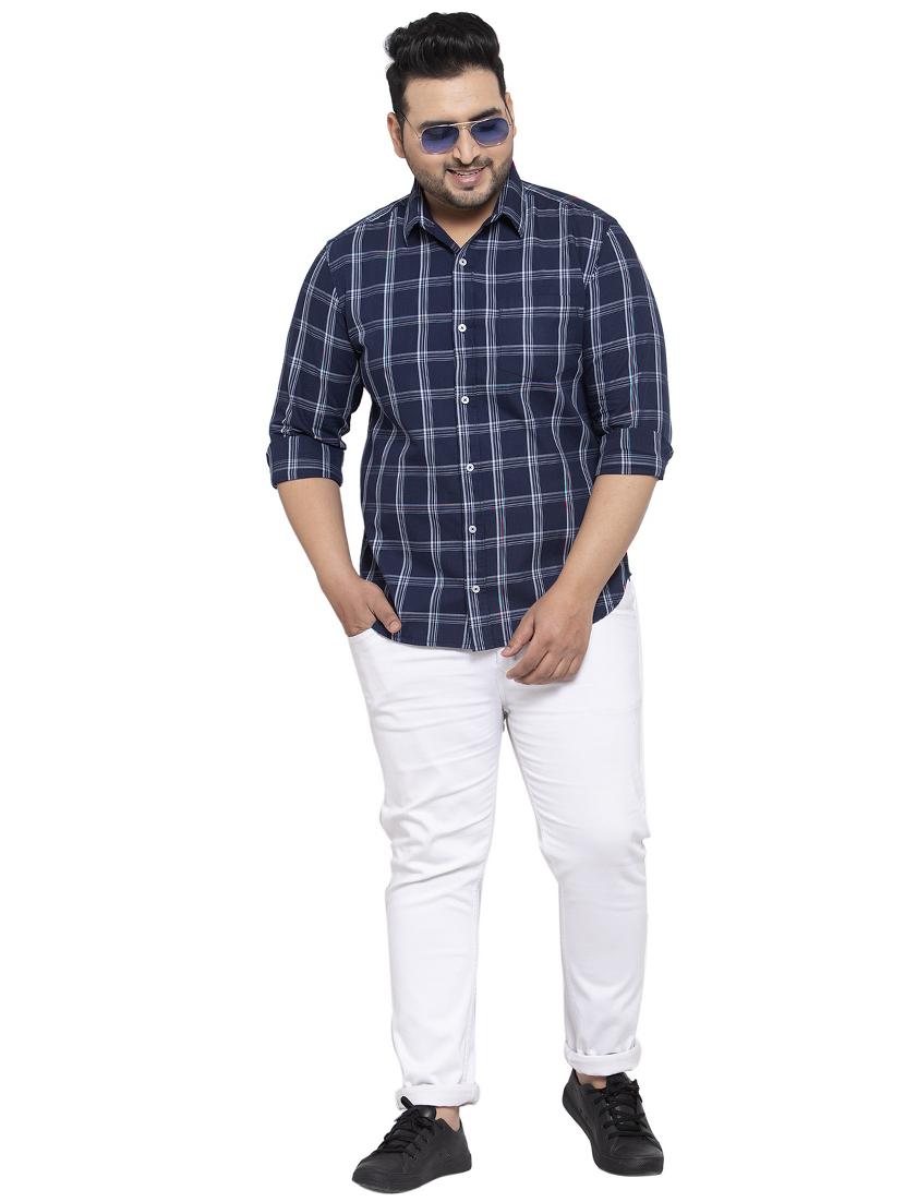 plus blue checkered casual shirt - 17655147 - Zoom Image - 4