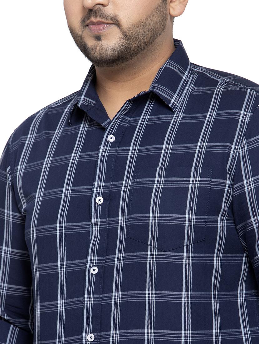 plus blue checkered casual shirt - 17655147 - Zoom Image - 5