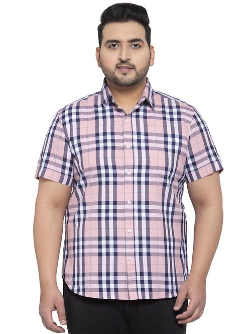 plus pink checkered casual shirt - 17655165 - Standard Image - 1