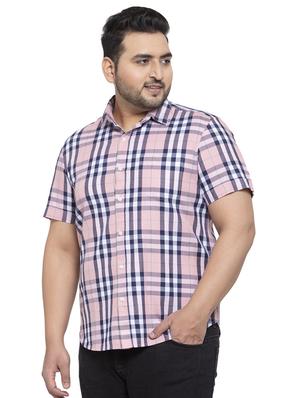 plus pink checkered casual shirt - 17655165 - Standard Image - 2