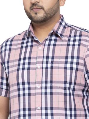 plus pink checkered casual shirt - 17655165 - Standard Image - 5