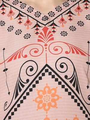 peach crepe straight kurta - 17655256 - Standard Image - 4