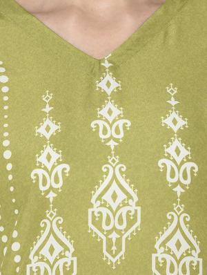 green crepe straight kurta - 17655260 - Standard Image - 4
