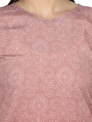brown crepe straight kurta - 17655297 - Standard Image - 4