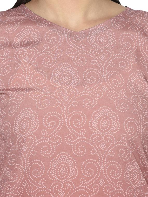 brown crepe straight kurta - 17655297 - Zoom Image - 4