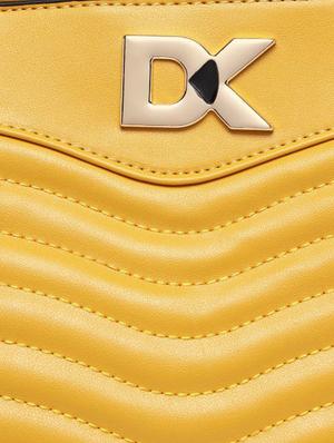 yellow leatherette (pu) regular handbag - 17655345 - Standard Image - 4