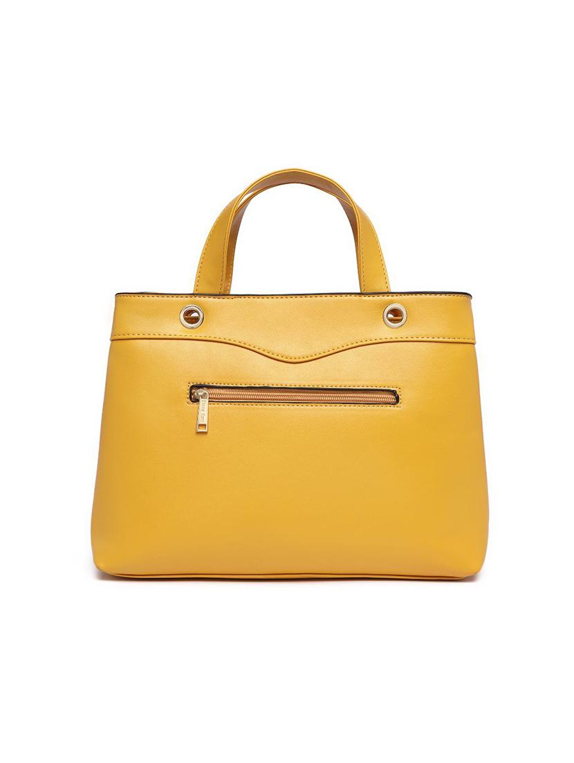 yellow leatherette (pu) regular handbag - 17655345 - Zoom Image - 2