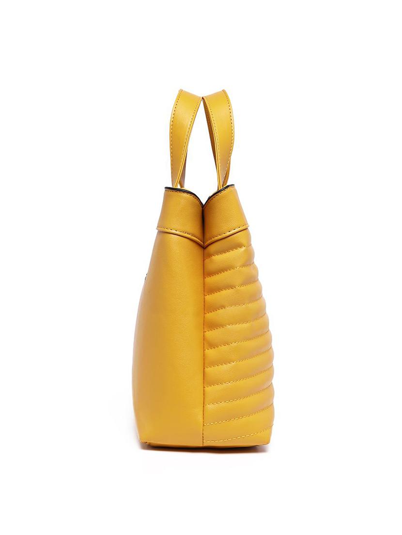 yellow leatherette (pu) regular handbag - 17655345 - Zoom Image - 6